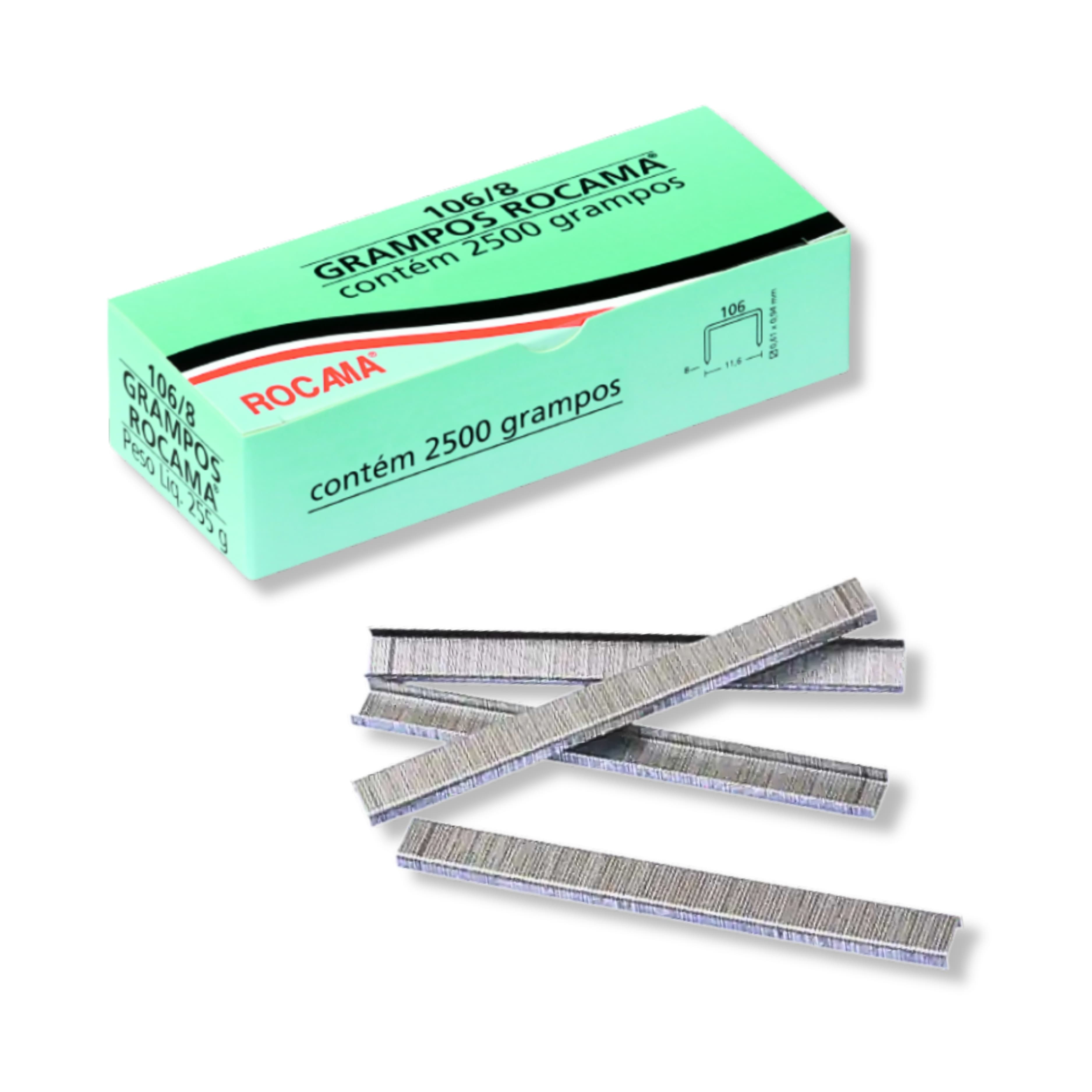 GRAMPO 106/8 P/ GRAMPEADOR MANUAL CX C/2500 GRAMPOS – ROCAMA