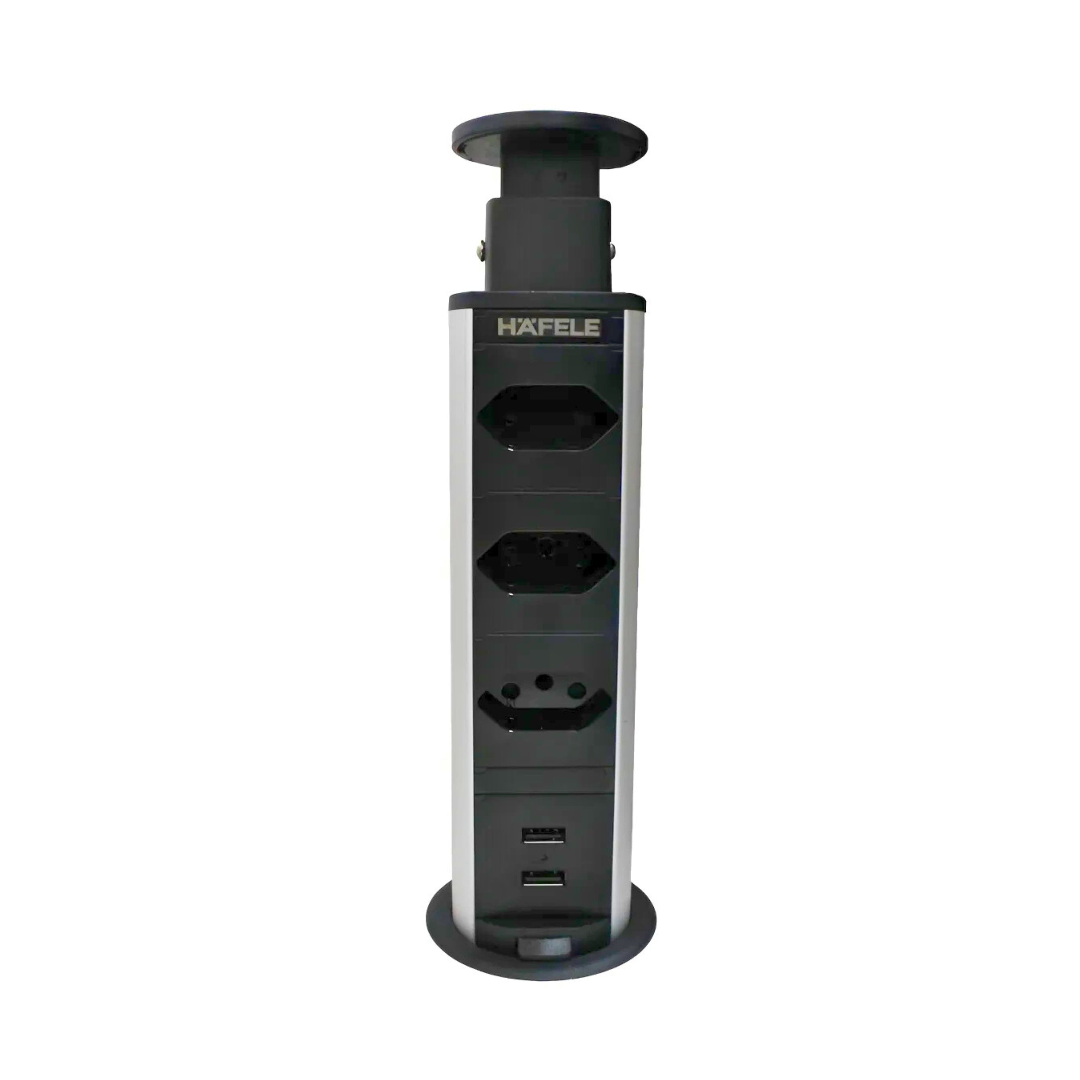 TORRE POWER PLUG 3 TOMADAS E 2 USB 110/250V - HAFELE